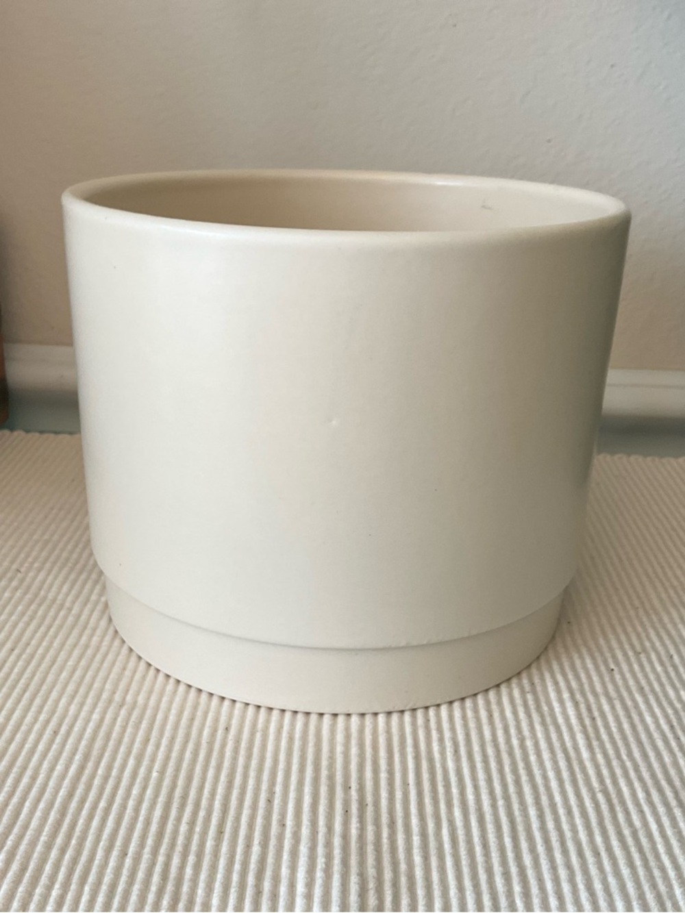 Minimal Off White / Cream Ceramic Planter Cache Pot Modern Matte finish